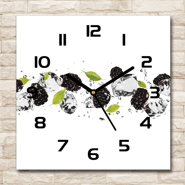 Square kitchen clock Cherries and water