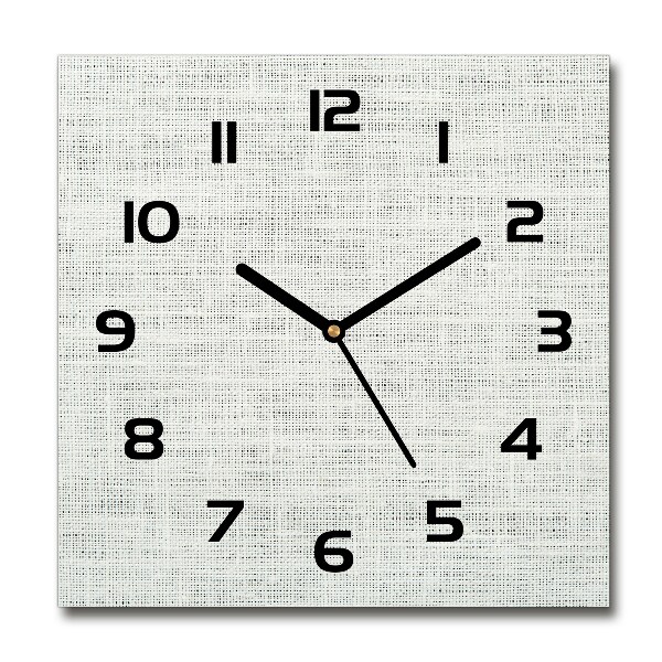 Square wall clock Linen white canvas