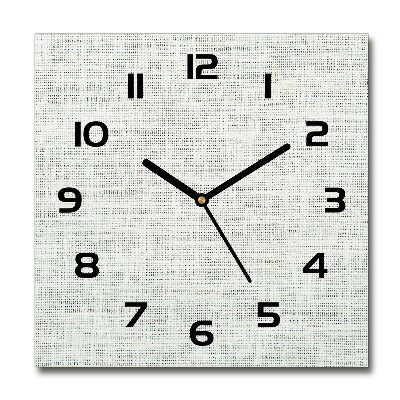 Square wall clock Linen white canvas