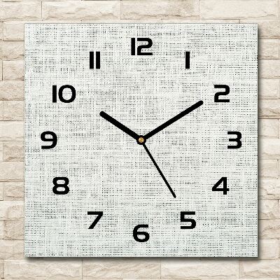 Square wall clock Linen white canvas