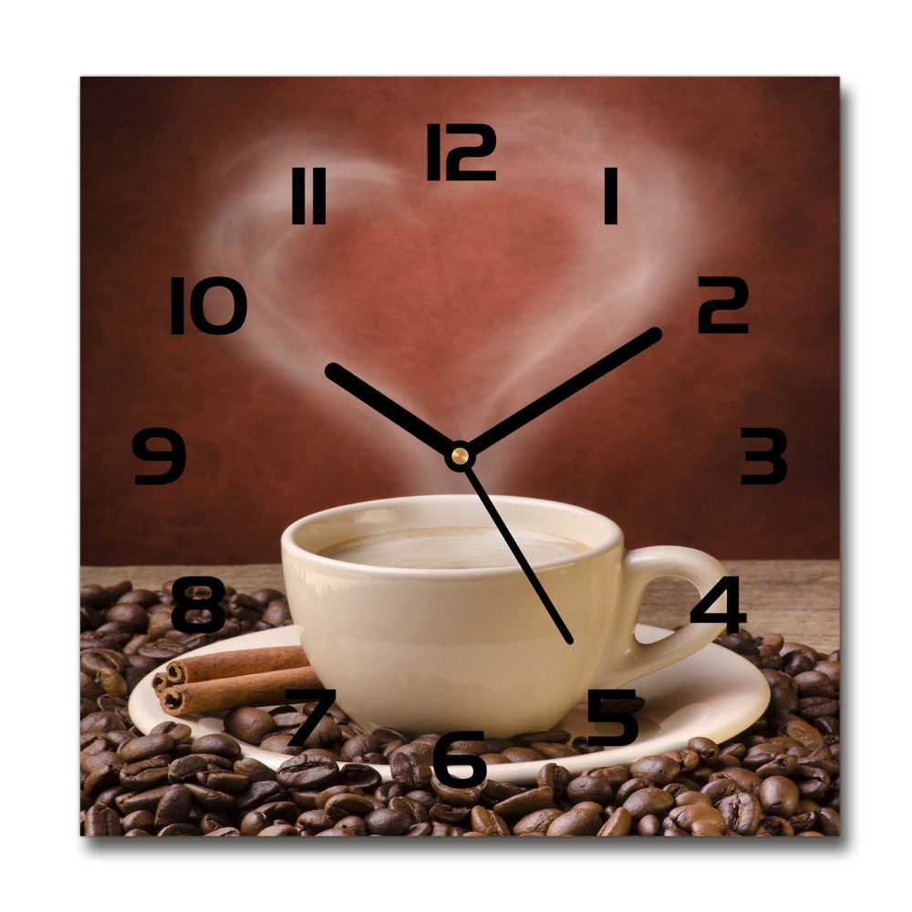 Square wall clock Aromatic coffee