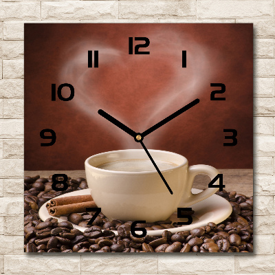 Square wall clock Aromatic coffee