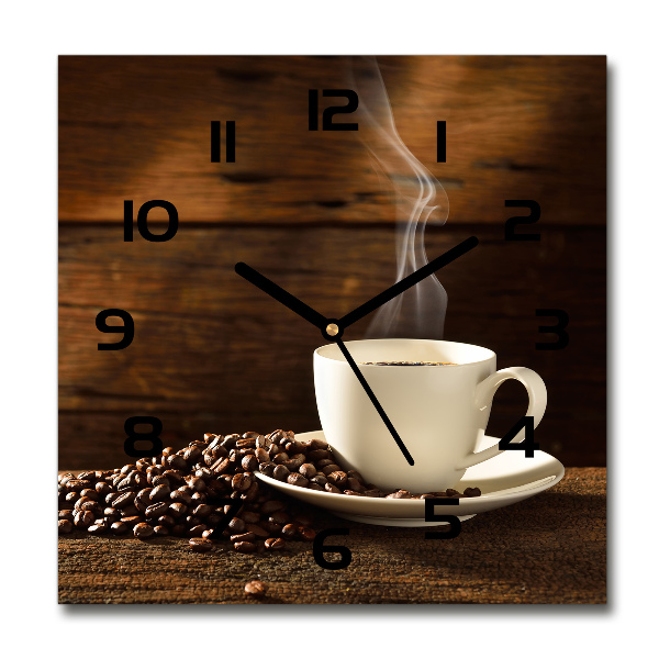 Square wall clock Cup of coffee