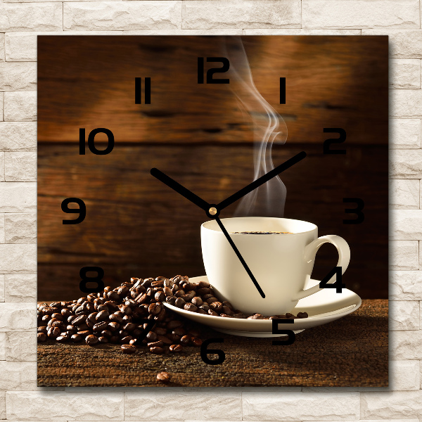 Square wall clock Cup of coffee