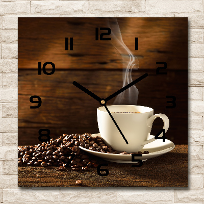 Square wall clock Cup of coffee