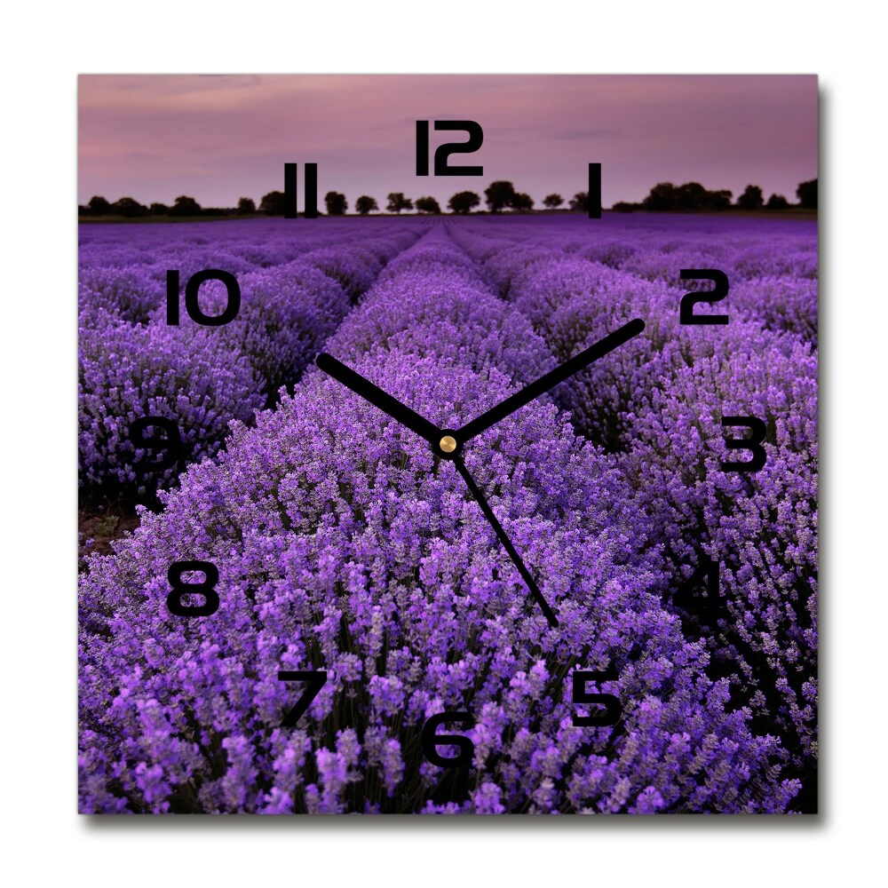 Square kitchen clock Lavender field