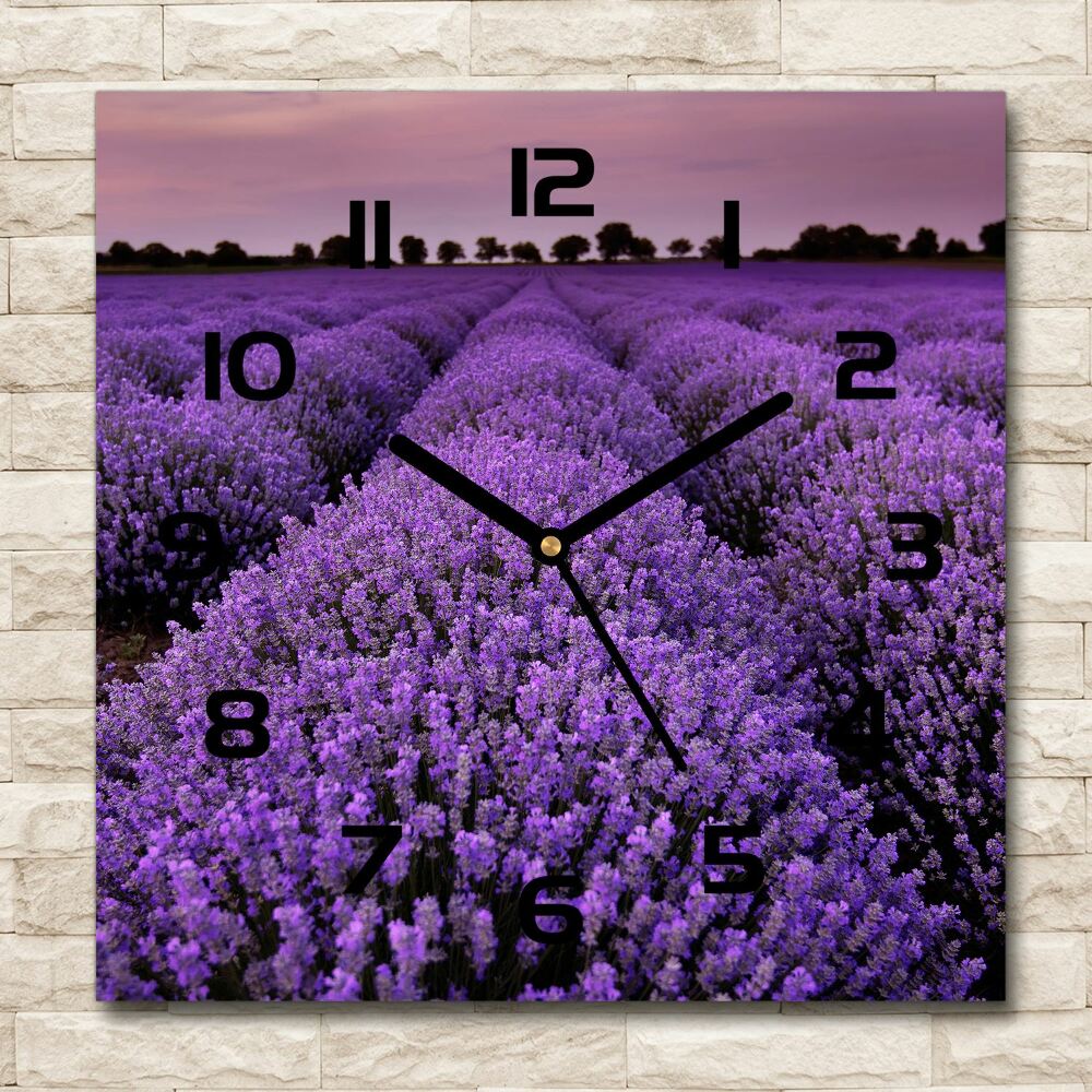 Square kitchen clock Lavender field