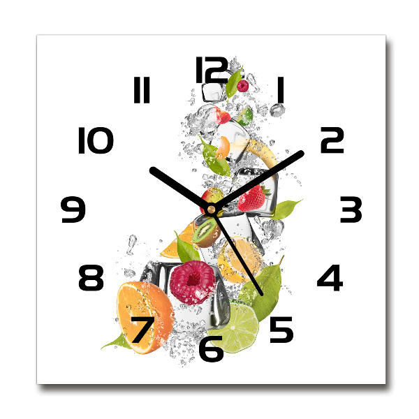 Square kitchen clock Ice fruit