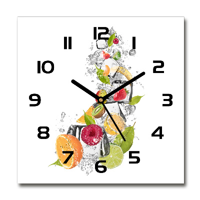 Square kitchen clock Ice fruit