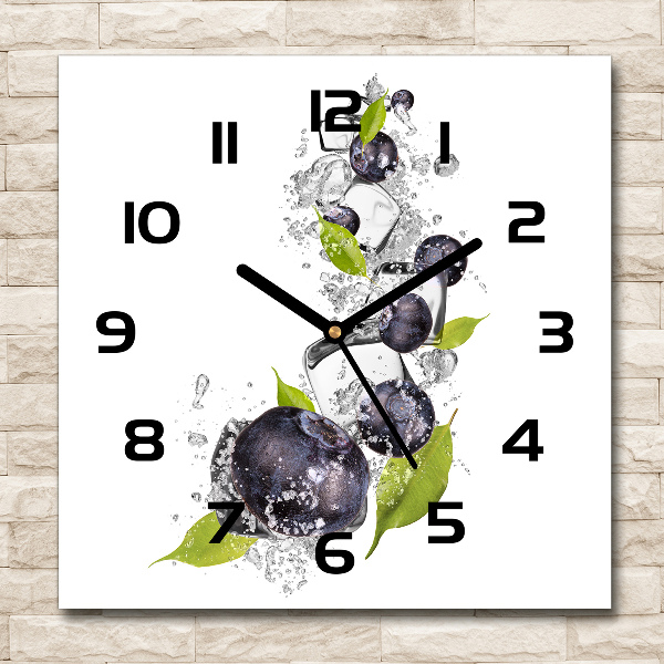 Square kitchen clock Ice berries