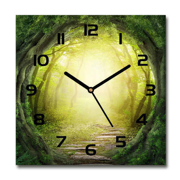 Square kitchen clock Tunnel of trees