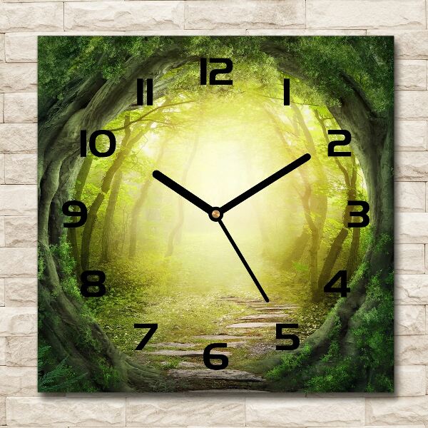 Square kitchen clock Tunnel of trees