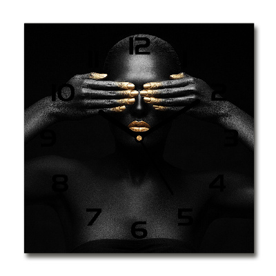 Square wall clock A woman in black