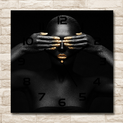 Square wall clock A woman in black