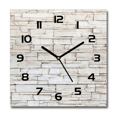 Square wall clock White wall stone