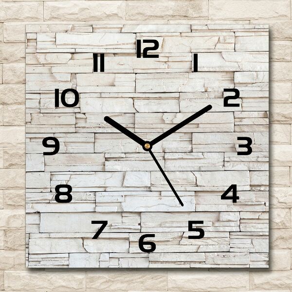 Square wall clock White wall stone