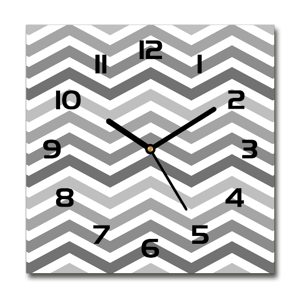 Square wall clock Gray zigzags