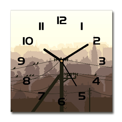 Square wall clock City voltage line