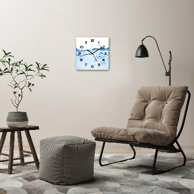 Square wall clock Water