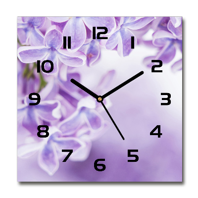 Square wall clock Lilac flowers