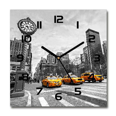 Square kitchen clock New York taxis