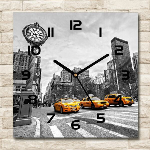 Square kitchen clock New York taxis