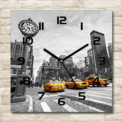 Square kitchen clock New York taxis