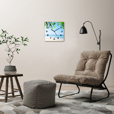 Square wall clock Tropical beach