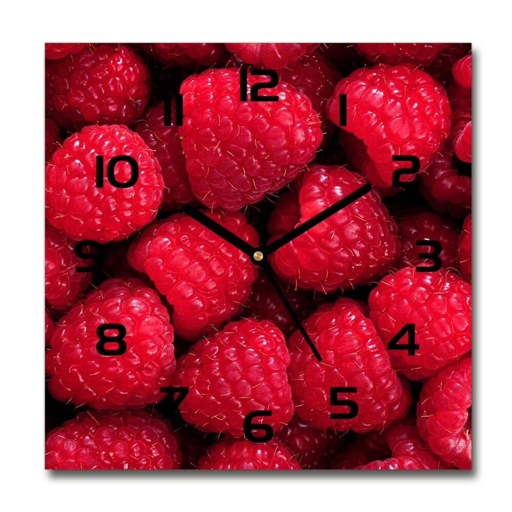 Square wall clock Raspberries