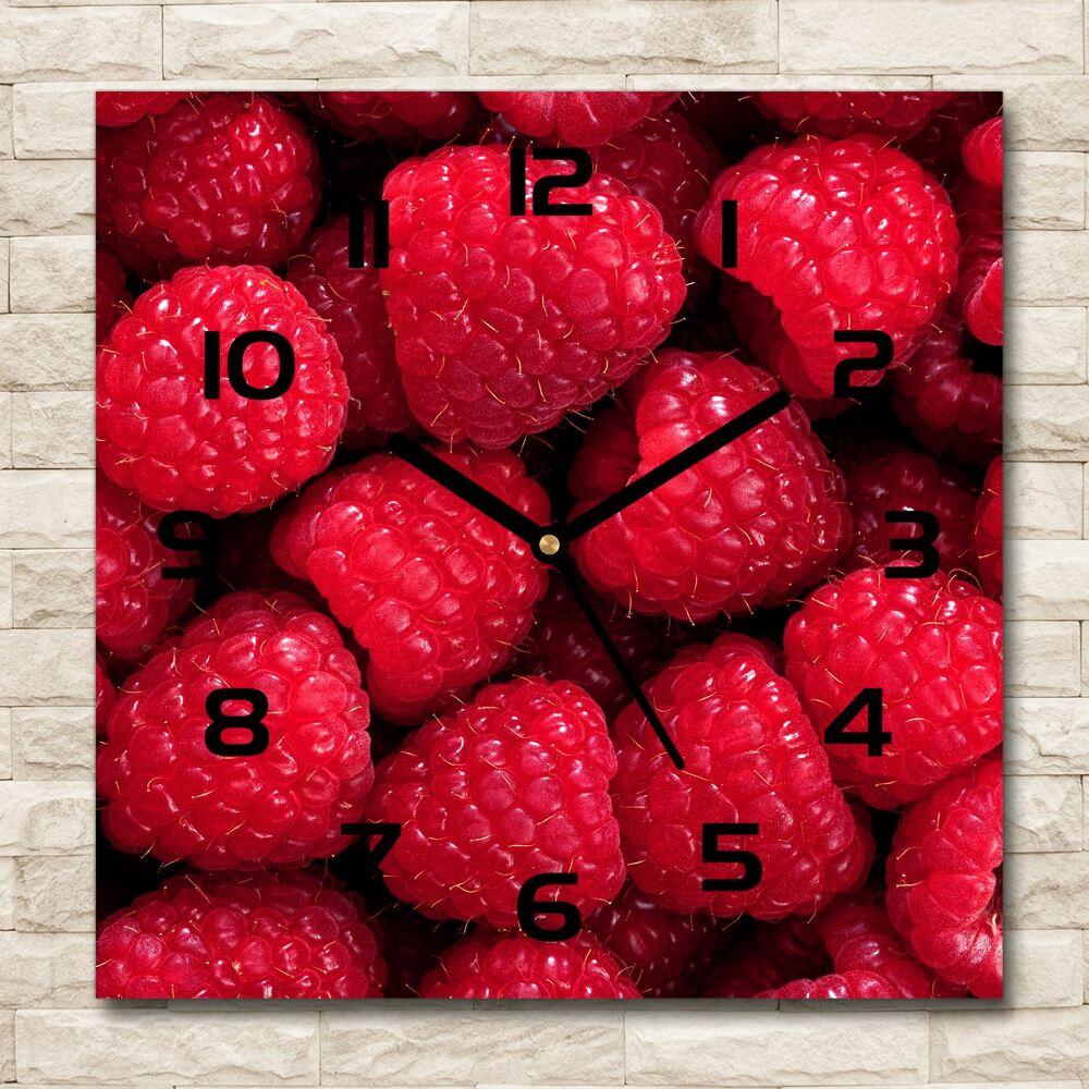 Square wall clock Raspberries