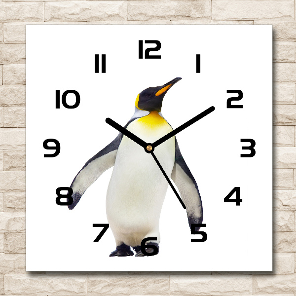 Square wall clock Penguin