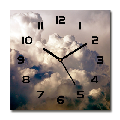 Square kitchen clock Clouds in the sky