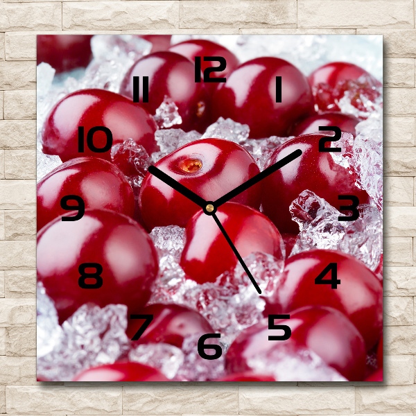 Square wall clock Frozen cherry