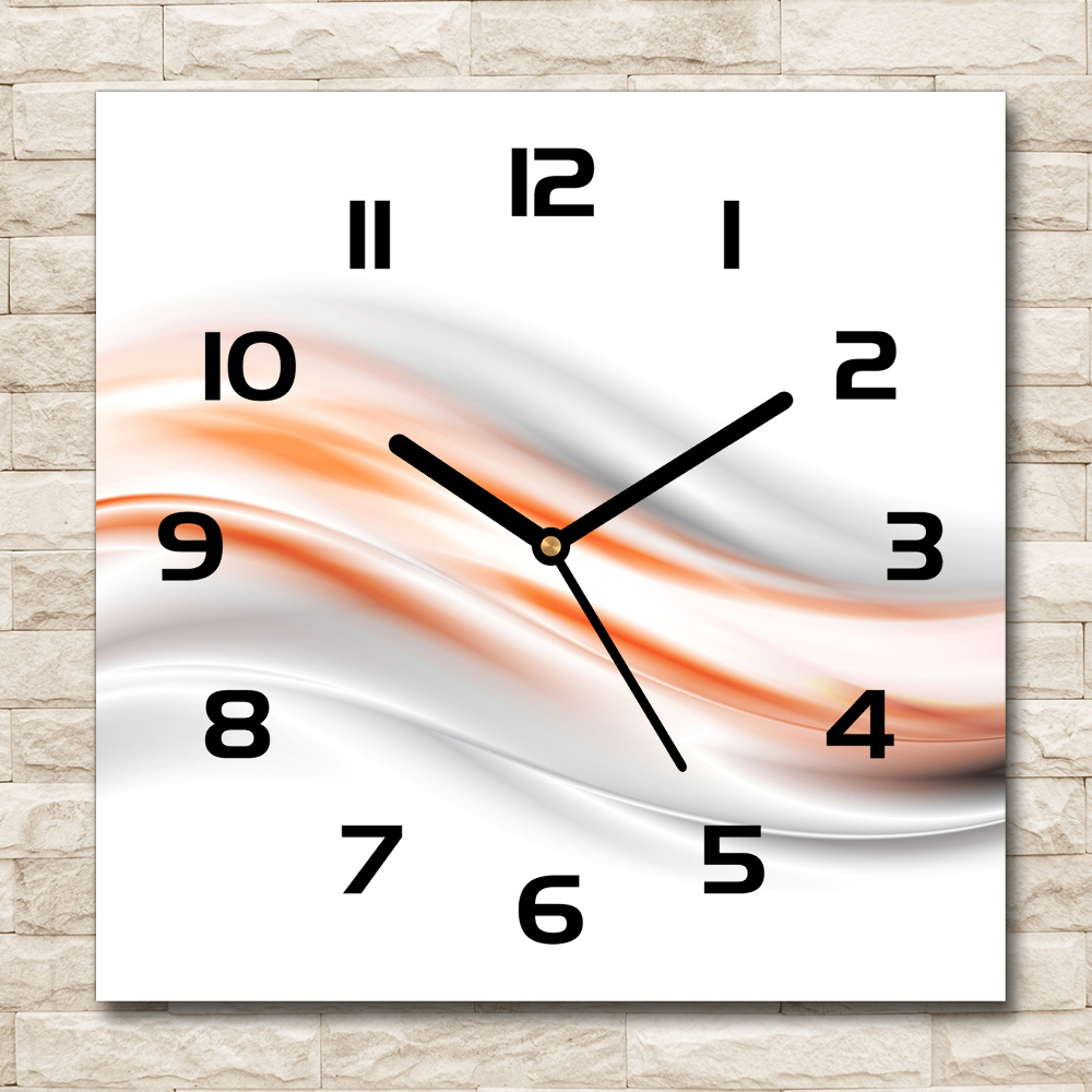 Square wall clock Wave abstraction