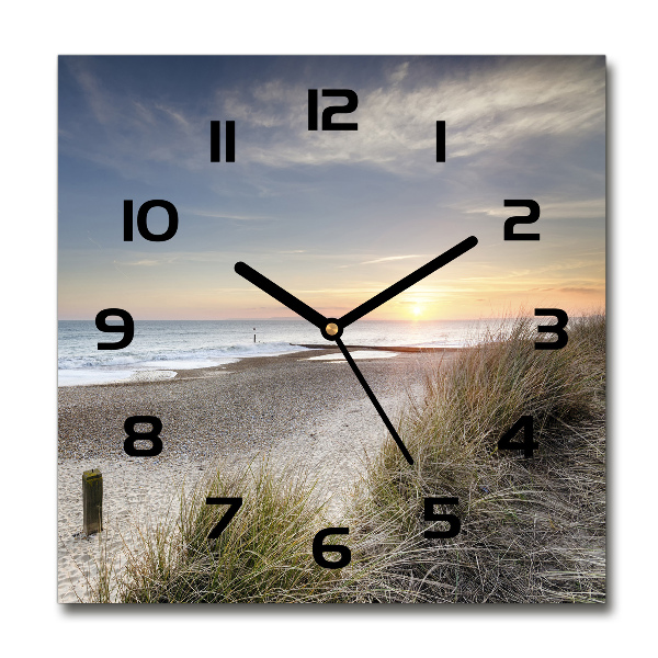 Square wall clock Sunset and dunes