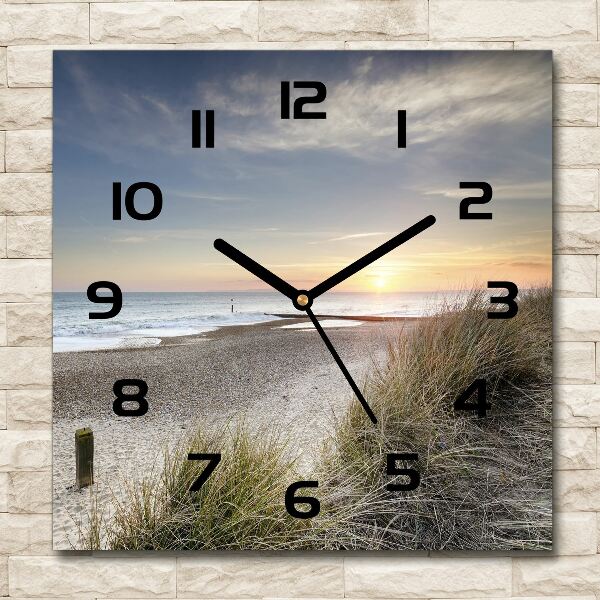 Square wall clock Sunset and dunes