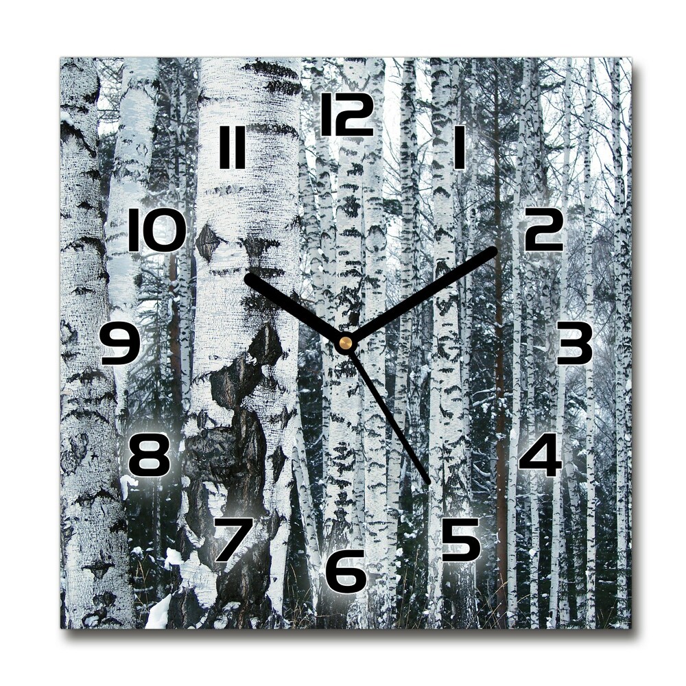 Square wall clock Birch trees