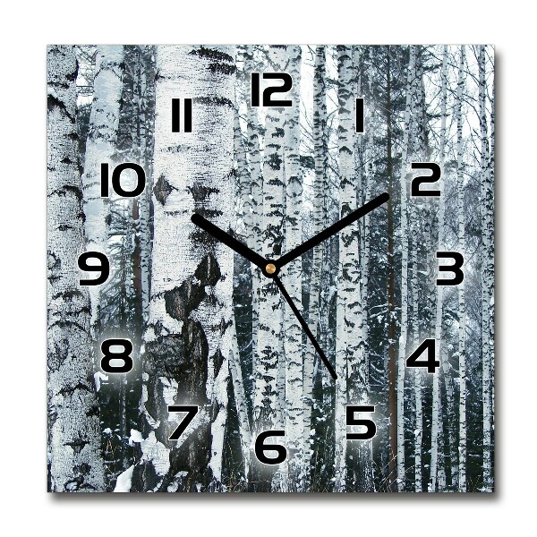 Square wall clock Birch trees