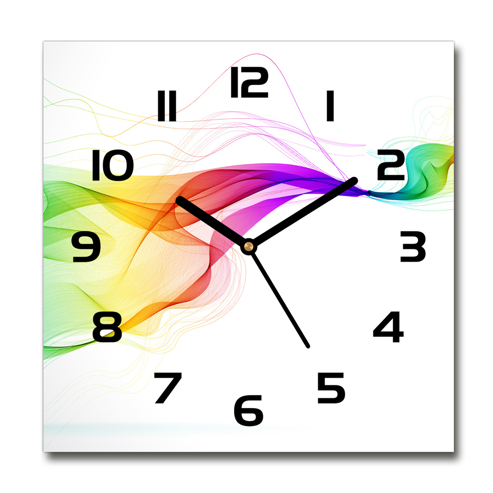 Square wall clock Colorful abstraction