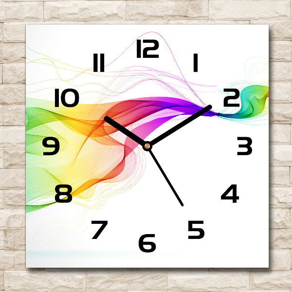 Square wall clock Colorful abstraction