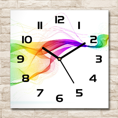 Square wall clock Colorful abstraction