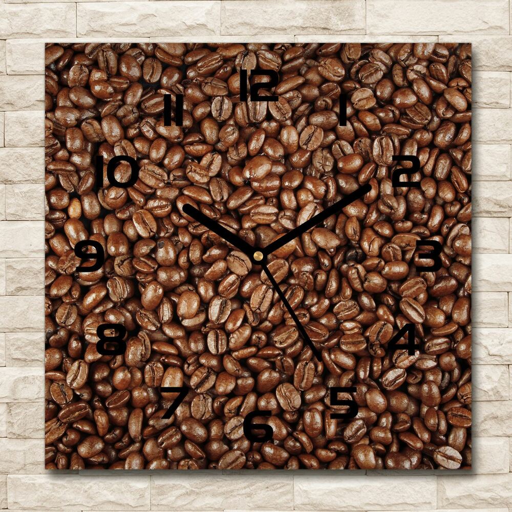 Square kitchen clock Coffee beans