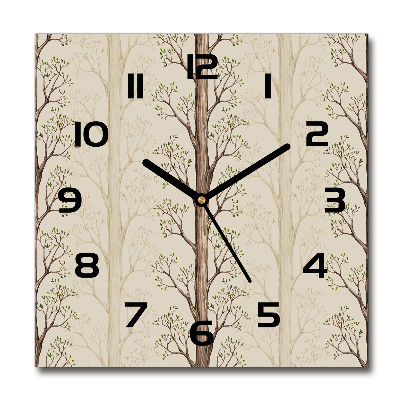 Square kitchen clock Trees