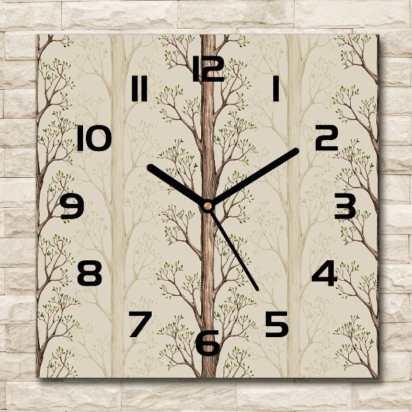 Square kitchen clock Trees