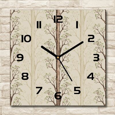 Square kitchen clock Trees