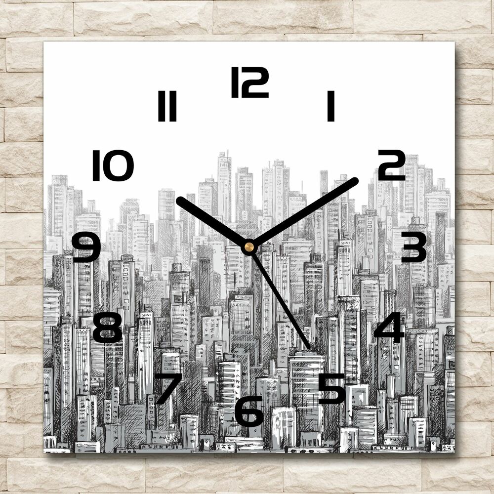 Square wall clock Skyscrapers