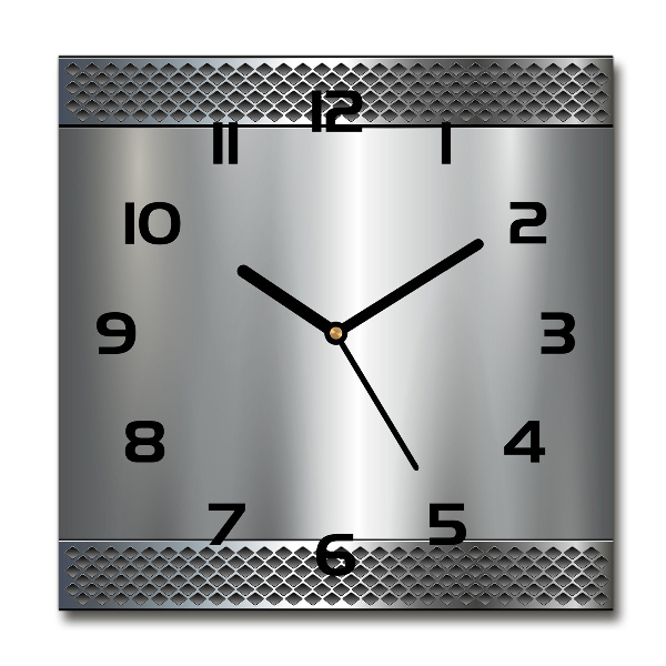 Square kitchen clock Metal background