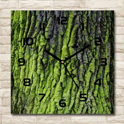 Square kitchen clock Tree bark