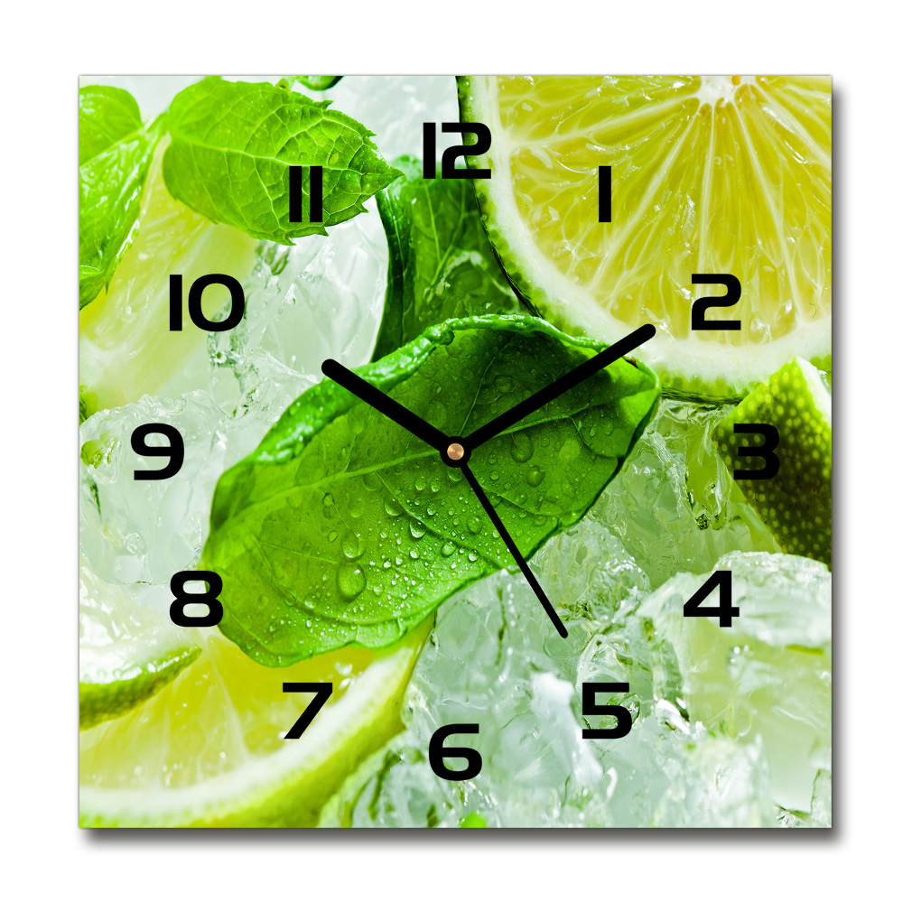 Square wall clock Ice lime