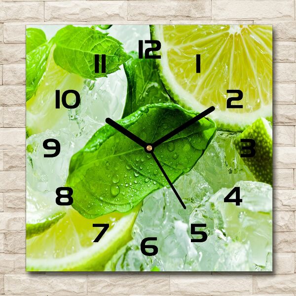 Square wall clock Ice lime